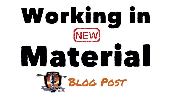 working in new material on stage