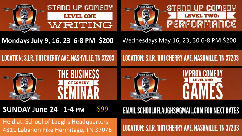 rik roberts school of laughs writing july